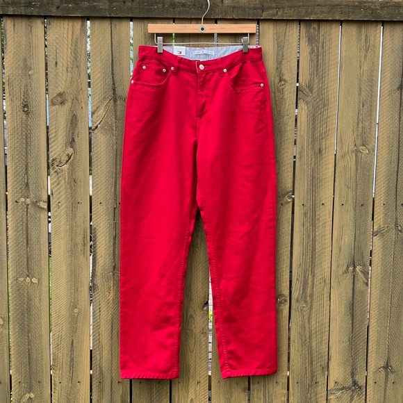 Tommy Hilfiger Denim - NWT Vintage Tommy Hilfiger Red Relaxed Mom Jeans Size 14